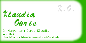 klaudia opris business card